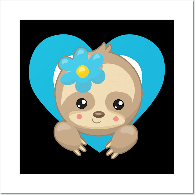 Cute Baby Sloth for Sloth Lovers Wall Art by HeartsandFlags